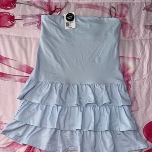 Forever 21 Light Blue Strapless Dress